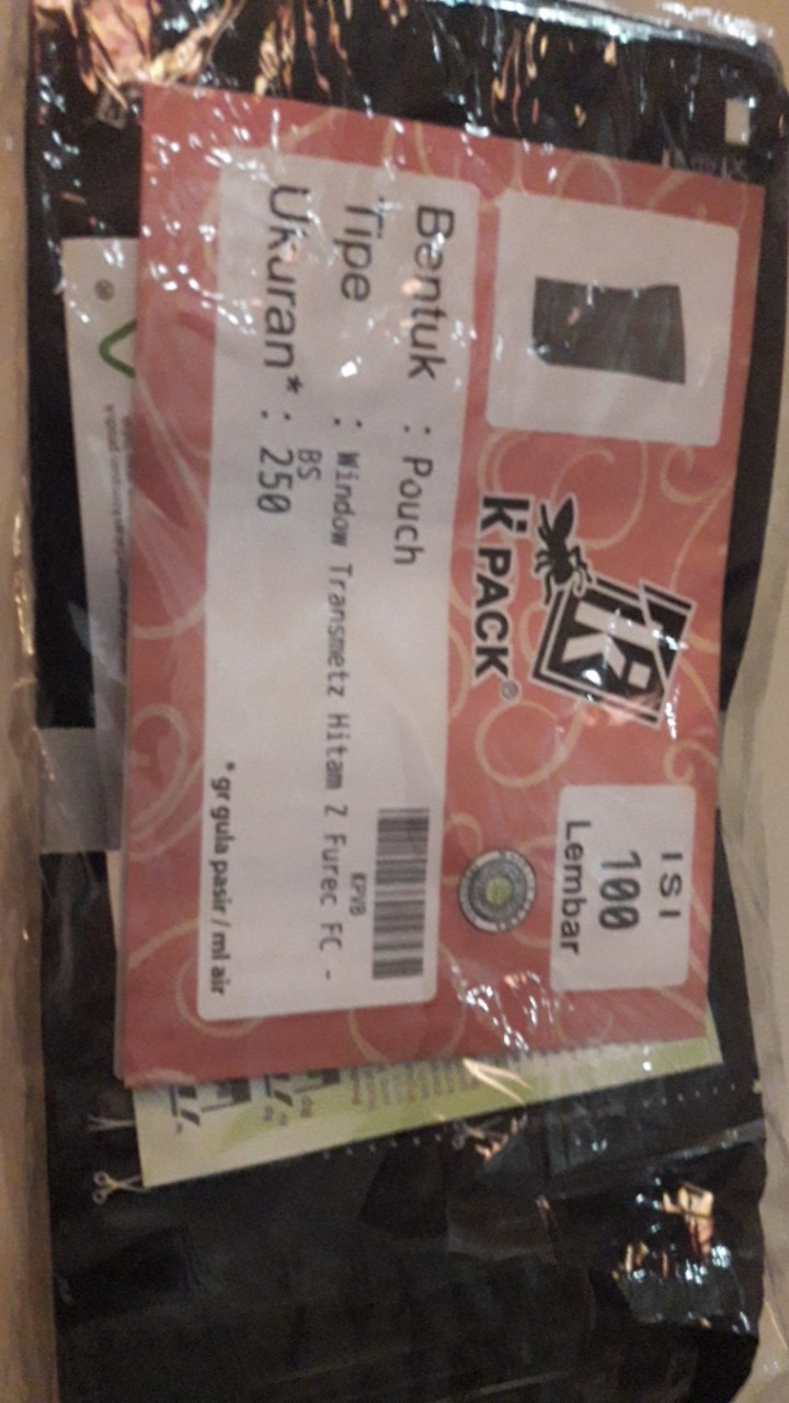 Standing Pouch Window Transmetz 13x20cm 250gr, Hitam, Termurah!