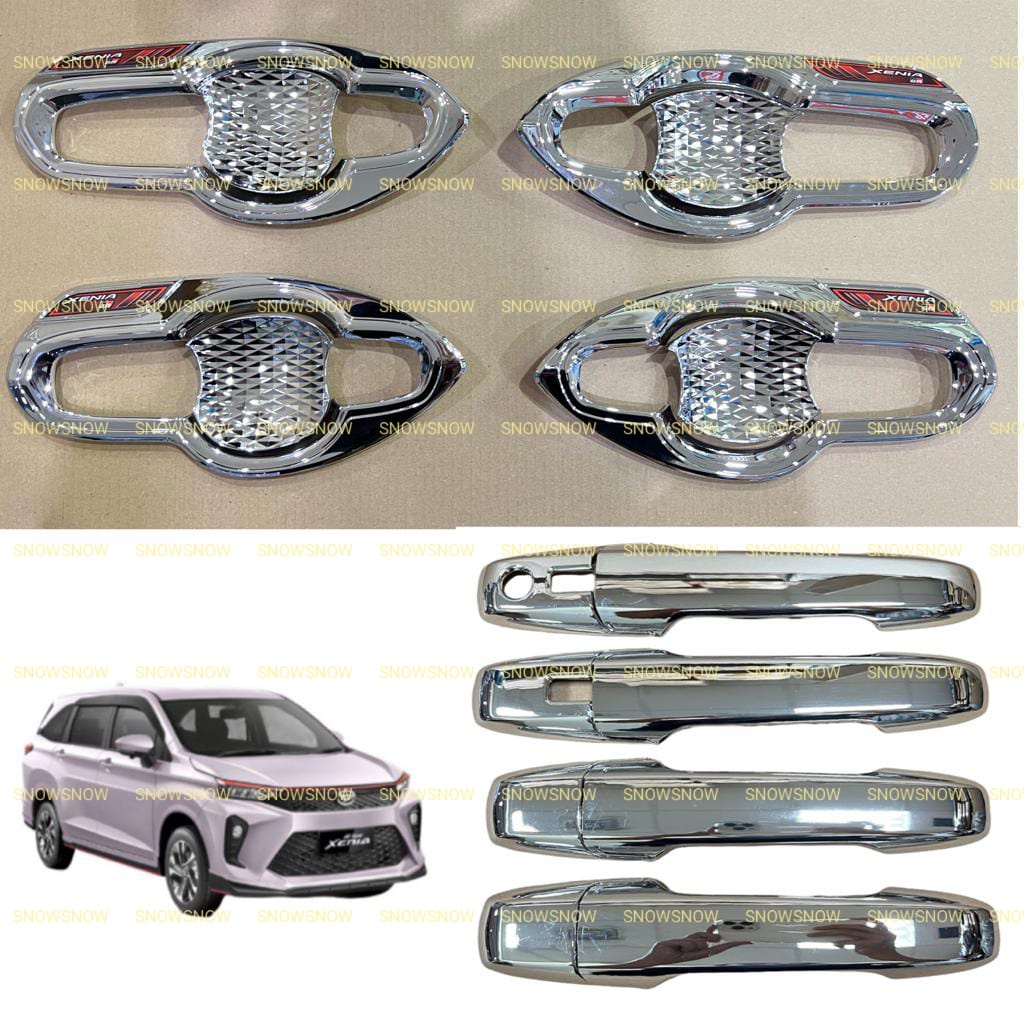 Paket Outer Handle Cover Avanza Xenia Veloz 2021 2022 UP Exclusive Hitam Chrome