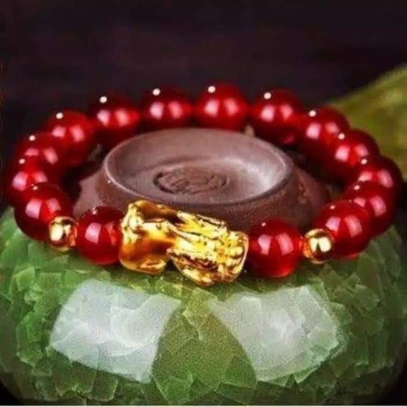 gelang giok pixiu hoki/giok merah maron