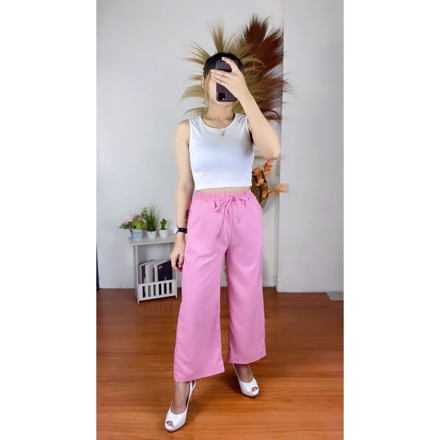 RX Fashion- Yuna Pants / Kulot Armany Pants (Ada Ban Pinggang ) WIDI LEG KULOT - LOOSE CULLOTE / DAILY KULOT ANTI BENGAH JUMBO KULOT  &quot; Gratis Ongkir &quot; -BN