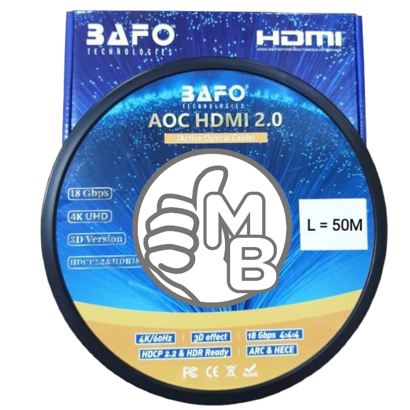 Bafo Kabel HDMI  50 Meter V2.0 Fiber Optic 4K 3D ARC