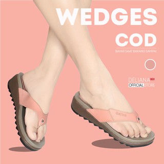  Sandal  Sendal Jepit Wedges Hak Tinggi Ibu  Kondangan  Wanita 