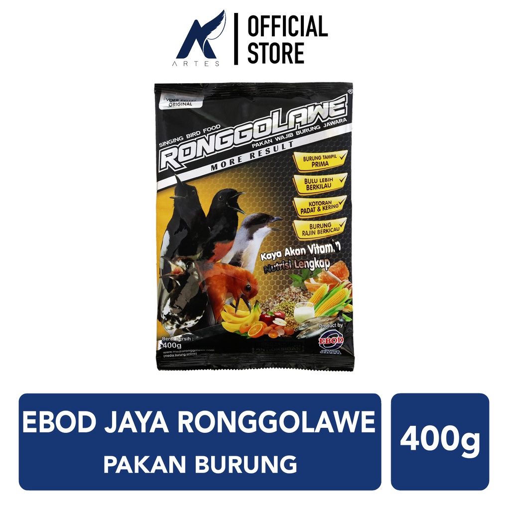 EBOD JAYA RONGGOLAWE Original Pakan-Makanan-Pelet-Pur-Voer-Vor-Vur Burung Kacer-Murai-Anis Merah-Kem