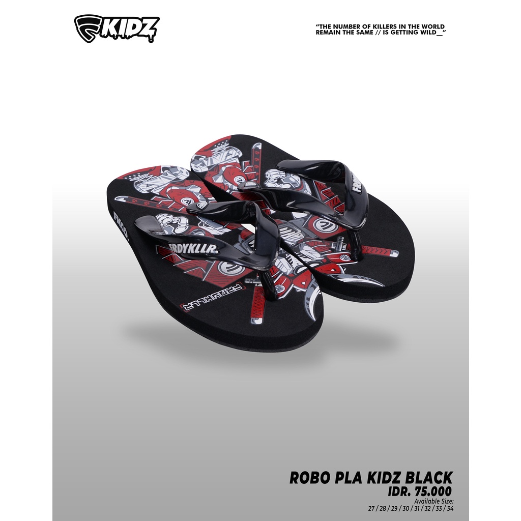 SANDAL ANAK-ANAK FRIDAY KILER | ROBO PLA KIDS BLACK