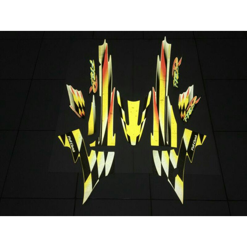 graphic striping sticker stiker yamaha fizr f1zr millenium kuning silver original 3M