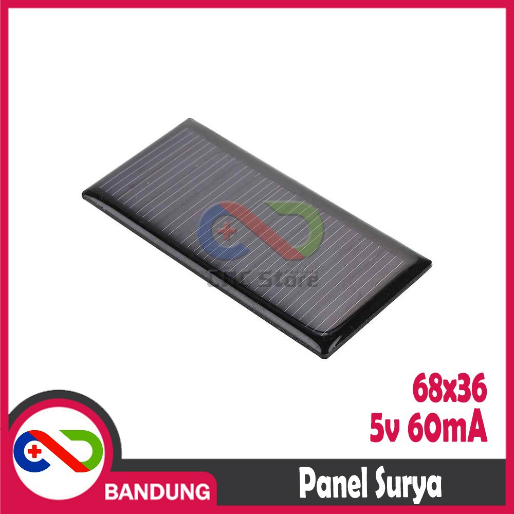 PANEL SOLAR PHOTOVOLTAIC 68X36 5V 60MA 0.3WATT