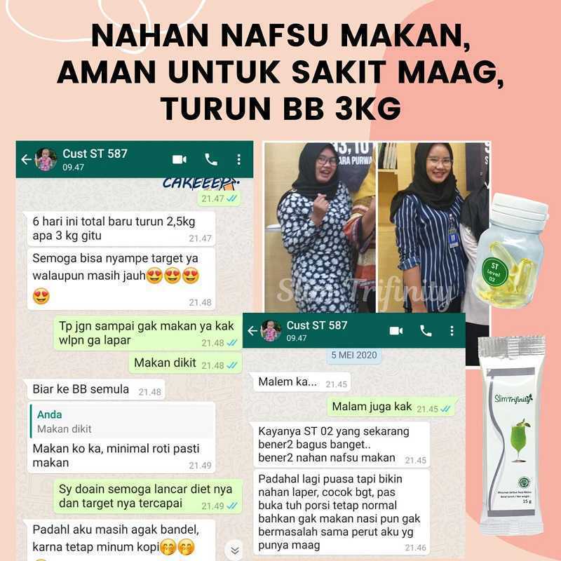 Slimtrifinity 10sachet tanpa softgell berat badan stabil u hobi makan Surabaya