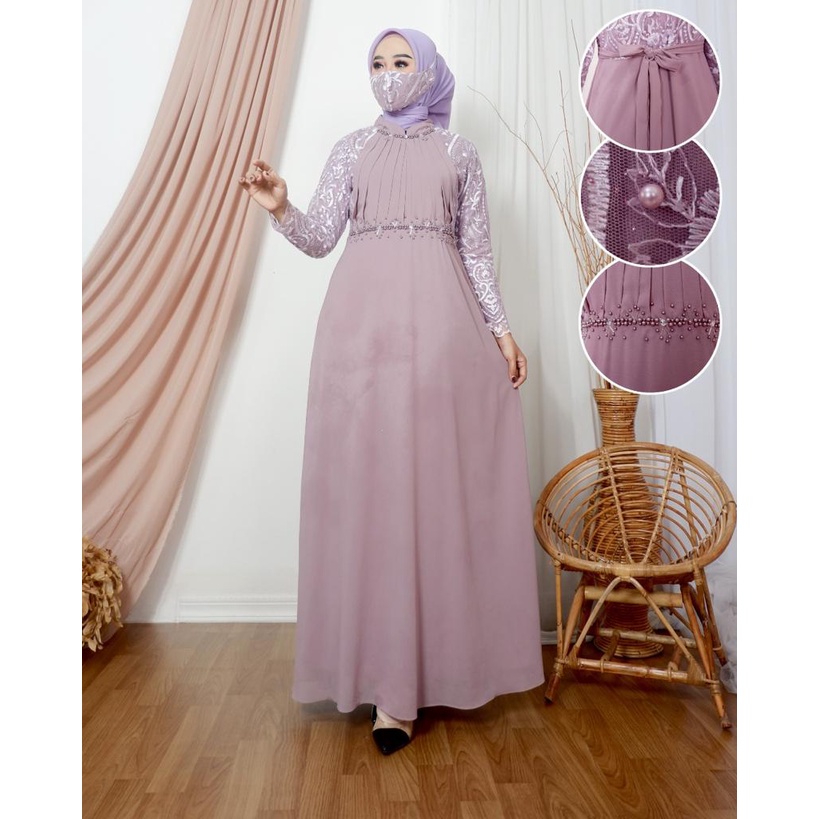 DRESS MAZAYA / GAMIS BRUKAT TILLE TERBARU / KEBAYA MODERN ORIGINAL / GAMIS PESTA KONDANGAN WISUDA / BRIDESMAID OUTFIT KEKINIAN TERBARU WISUDA PESTA KONDANGAN / GAMIS BRUKAT TILLE