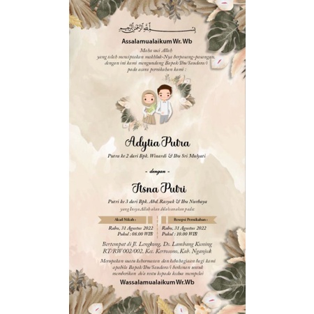 Promo Undangan Pernikahan Digital Tema Rustik Wedding Invitation JPG Termurah Proses Cepat