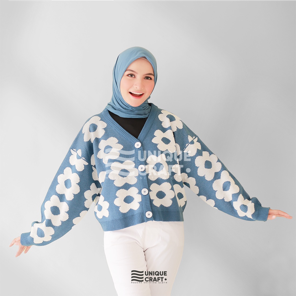 Cardigan Rajut Wanita - Premium Cardigan - Cardigan Urban Flower by Uniquecraft_bdg