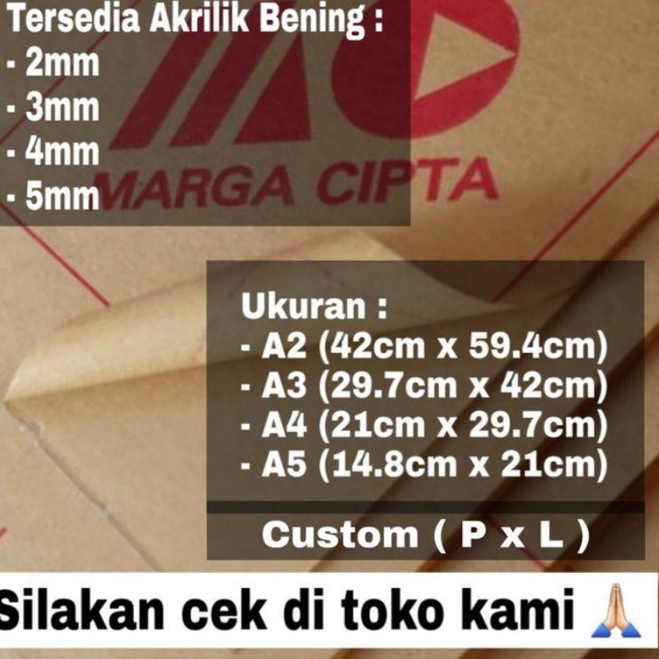 

FA AKRILIK lembaran 2mm uk. A4 / Akrilik bening / Marga cipta / Arcylic FA EE9