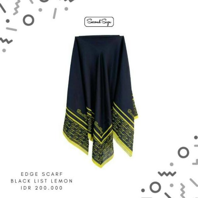 Grosir Hijab Voal Second Sign - Edge Hitam list Kuning