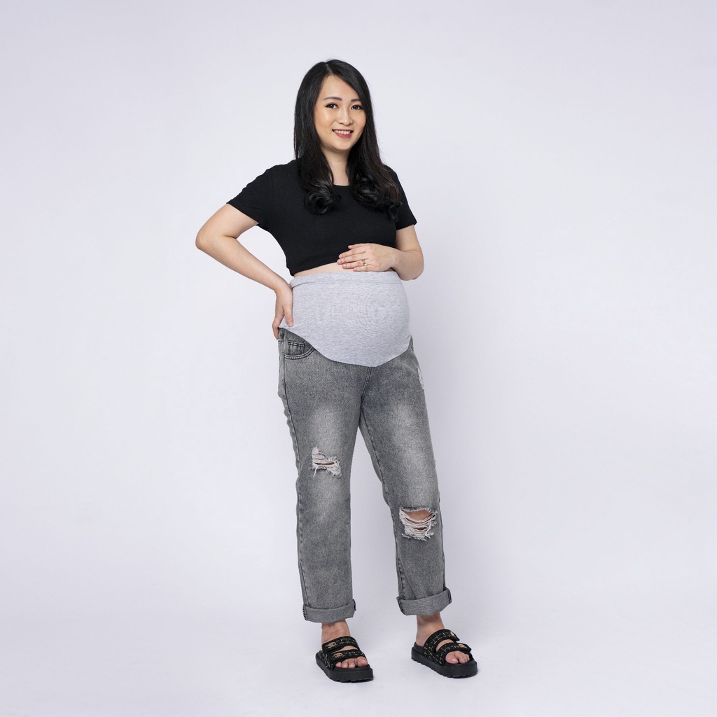 VIERLIN - Jeans 2808 - maternity jeans sobek / jeans hamil