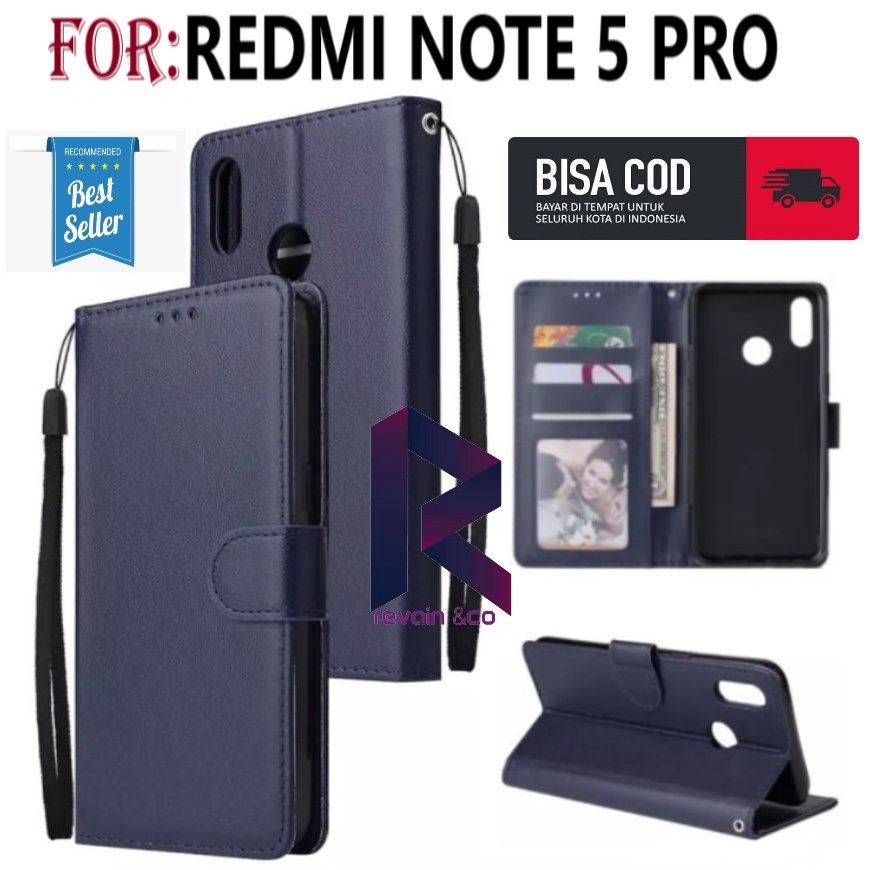 FLIP COVER XIAOMI REDMI NOTE 5 PRO FLIP WALLET LEATHER KULIT PREMIUM SARUNG BUKA TUTUP KESING HP FLIP CASE XIAOMI REDMI NOTE 5 PRO