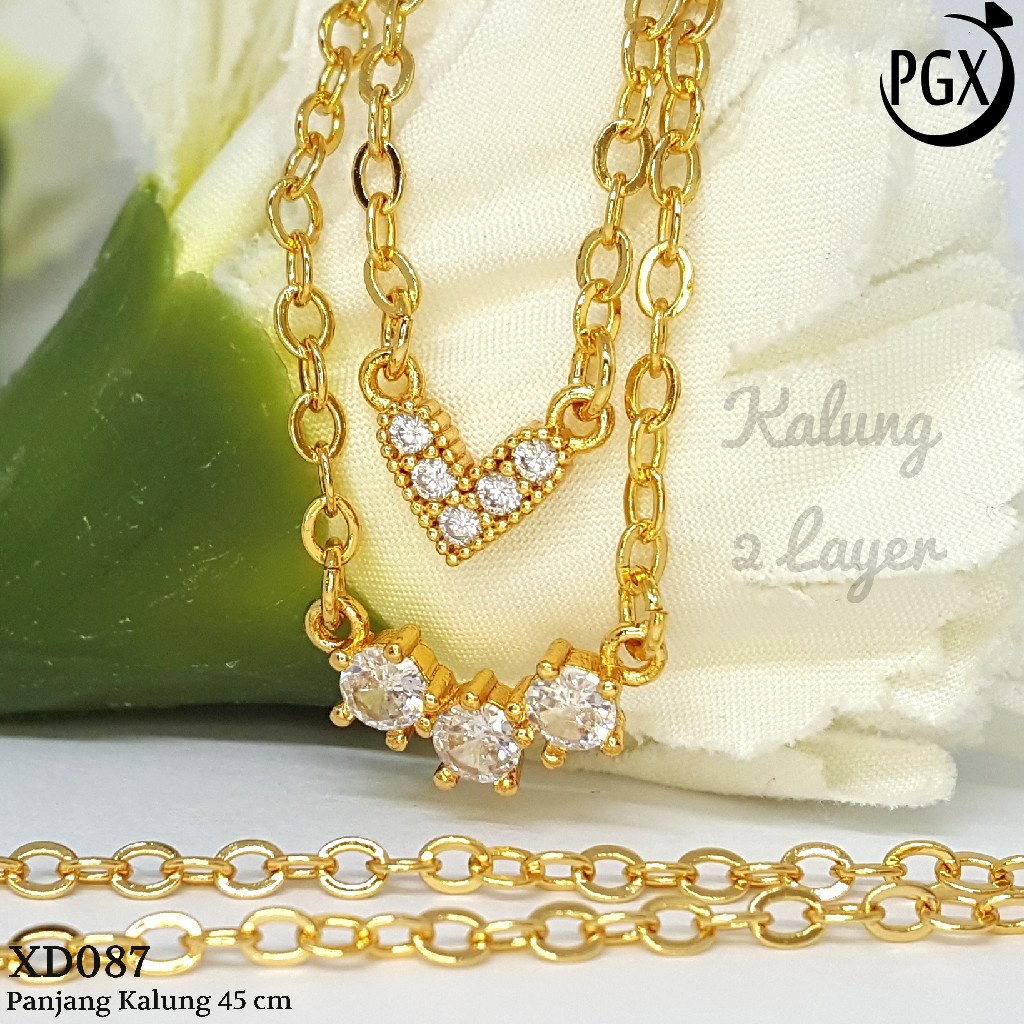 PGX Kalung Wanita Xuping Perhiasan Lapis Emas Aksesoris Fashion Premium - XD087