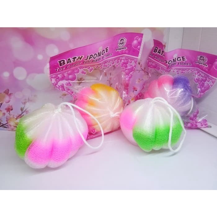 CINSTORE BATH SPONGE LABU / SPONS MANDI LABU / SPON 50 GRAM / SPON RAINBOW WANGI HARUM PARFUME