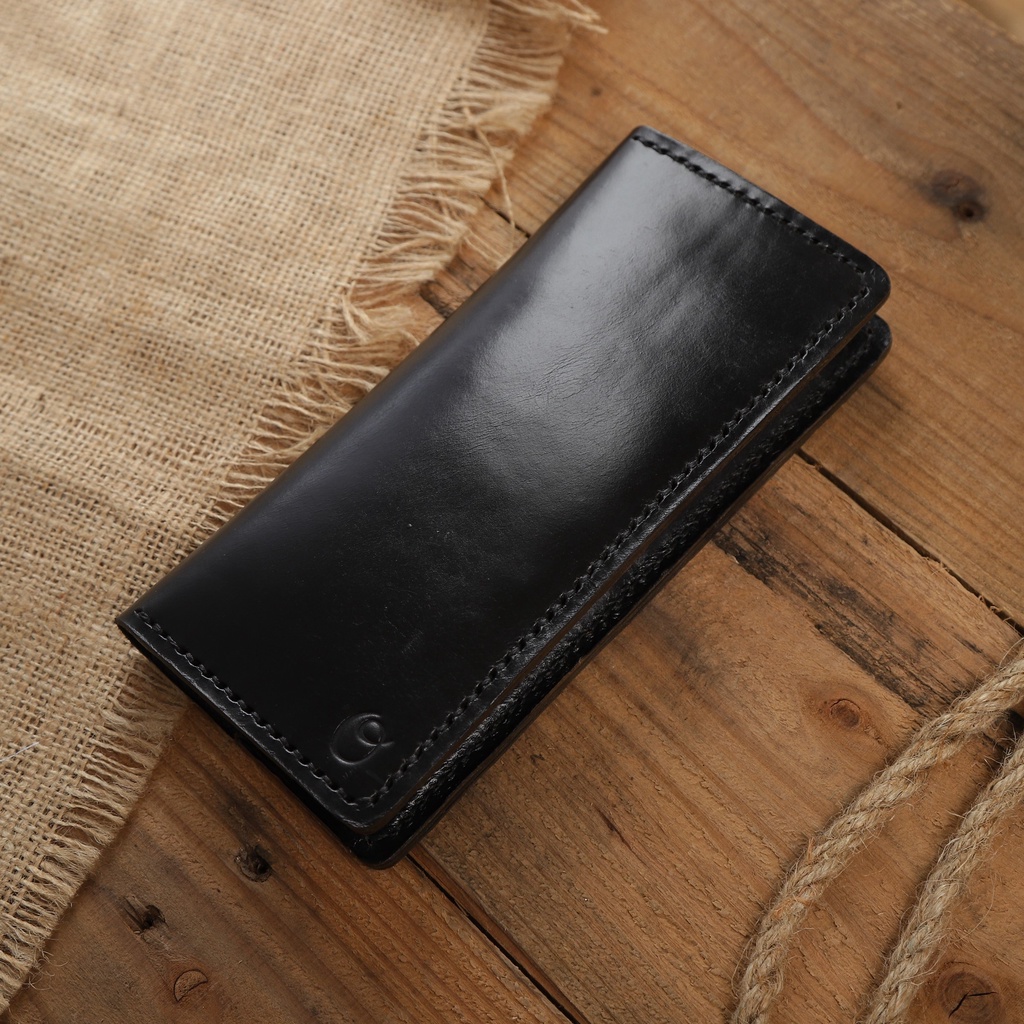 Dompet Panjang Kulit Asli Pull Up Seri AERON Warna Hitam - Leather Phone Wallet