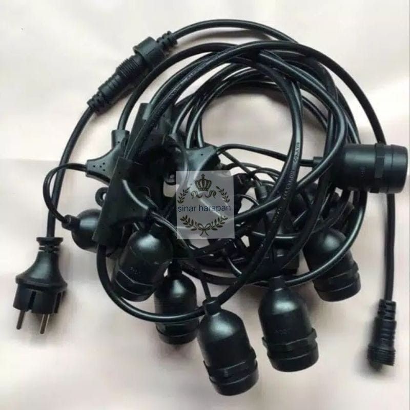 kabel Fitting Outdoor 10Meter 10Fitting Gantung Lampu Cafe