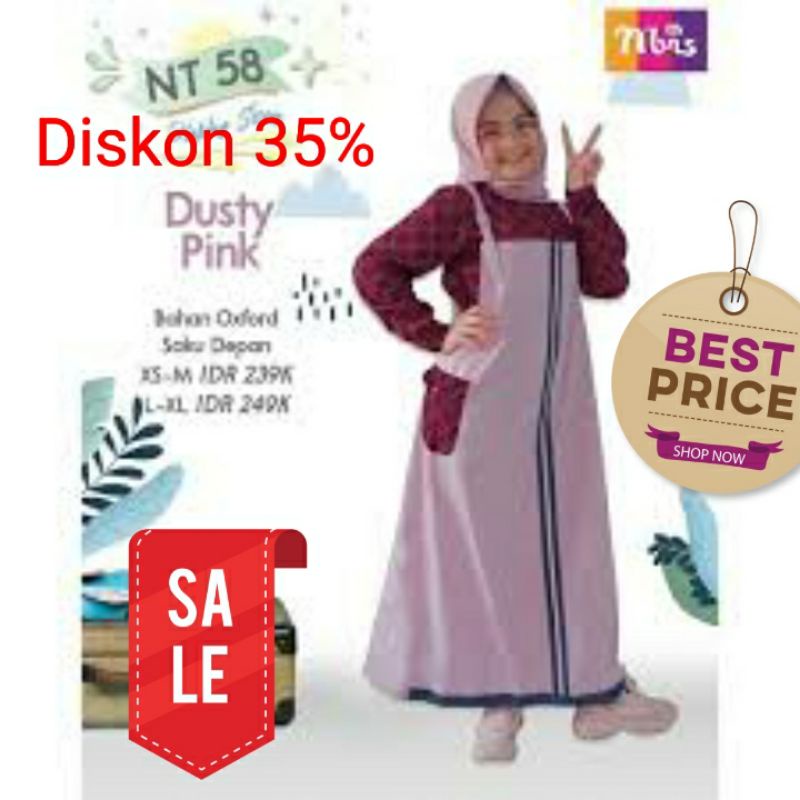 Gamis OVERALL REMAJA , BY NIBRAS, PINK S.M