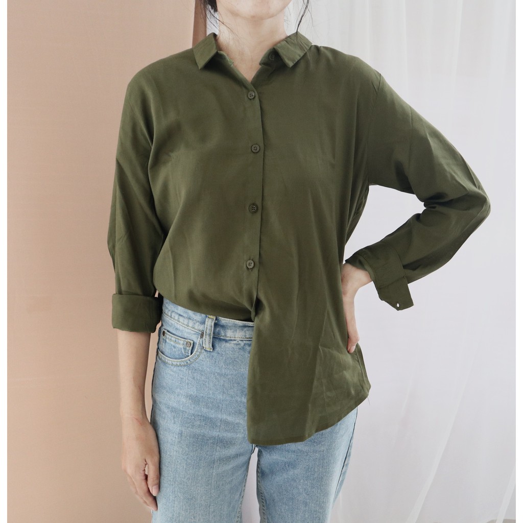 Zelonica SESHA BASIC SHIRT KEMEJA BASIC FINE RAYON PREMIUM WANITA