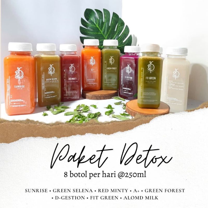 

Paket Detox 1 hari • cold pressed juice • Fruitspresso