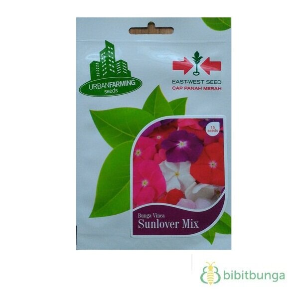 Benih Bibit Vinca Sunlover Mix 15 Biji Bunga Tapak Dara Panah Merah PP