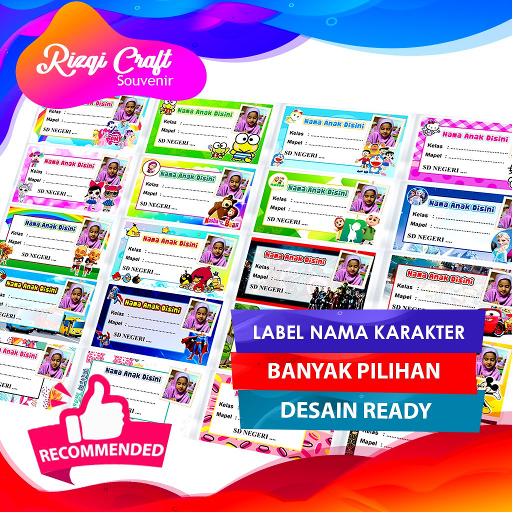 

Label Nama Buku Pelajaran Sekolah Pakai Nama & Foto
