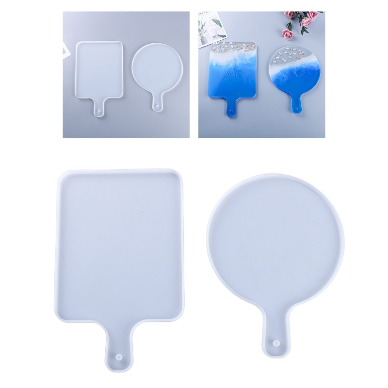 Moonlight&quot; Serving Board Tray Crystal Epoxy Resin Mold Coaster Plate Casting Silicone Mould