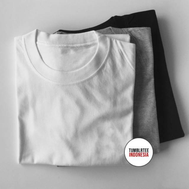  KAOS  POLOS  WARNA PUTIH BAHAN COTTON COMBED SUPER LEMBUT 