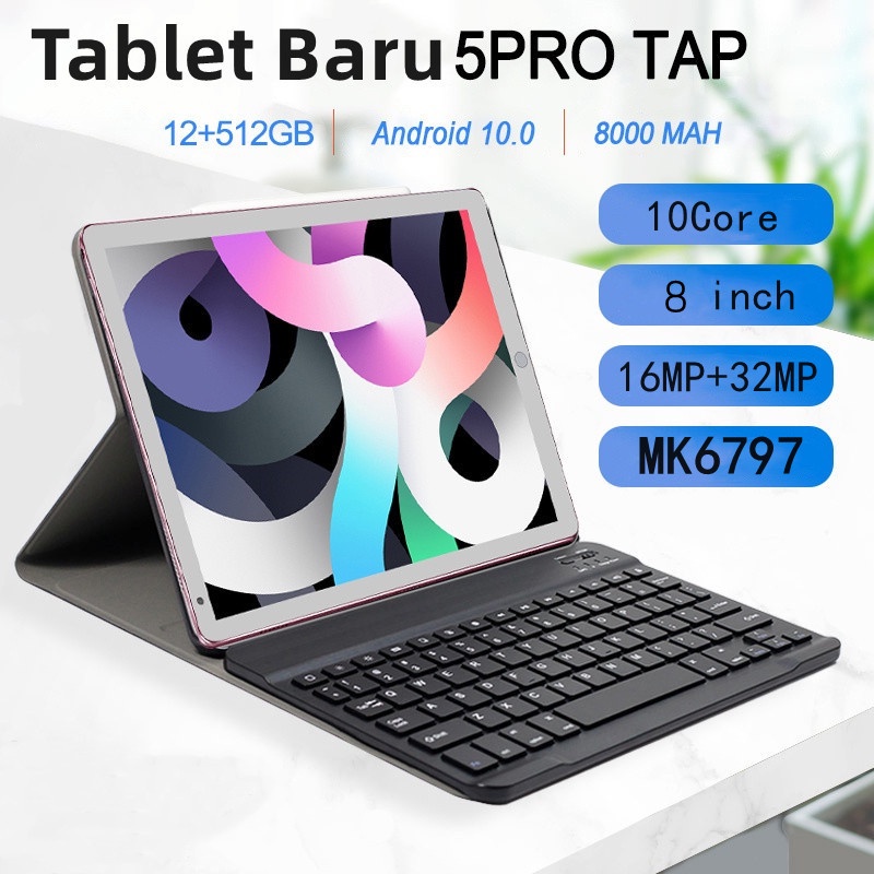 Asli Tablet PC Tampilan HD 8.0 inci | Pelindung mata | Kids Corner HD Ponsel Android Tablet PC 5G Siswa Belajar Tablet PC 12GB+512GB Android 10.0 Promosi Tablet Murah