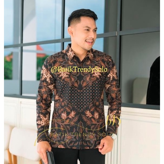 Hem  Kemeja Baju Batik Pria Cowok Laki Laki Slimfit Full Lapis Furing Lengan Panjang Lengan Pendek Original Asli Batik Jumanta Solo Laweyan Size S M L Xl XXL Bahan Katun Premium  1