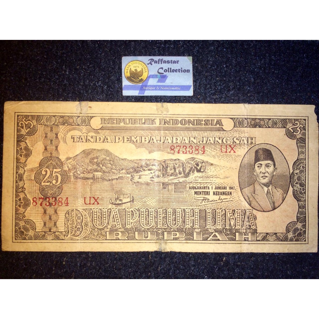 uang kuno rp 25 ORI 1947