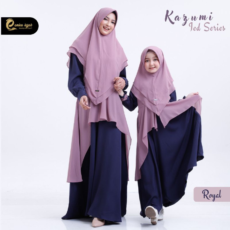 Dress Mom Set Kazumi Ied Series by Emka Hijab - Sarimbit Keluarga Terbaru 2022