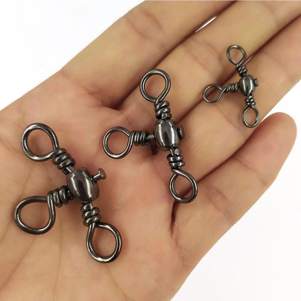 TOP Konektor Garis Pin Pancing Kuningan Tahan Lama Barel Wivels Bearing Ring Rolling