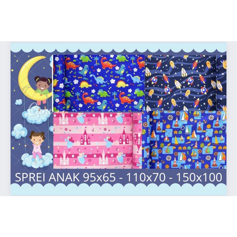 [Salevia.id] Sprei Lumba Playmat Kasur Box Matras Bayi Kasur Karakter Anak Bahan Katun Microtex Waterproof