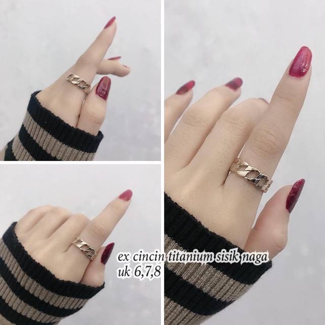 Cincin Sisik Naga | Cincin Titanium Anti Karat | Cincin Wanita | Cincin Cewek