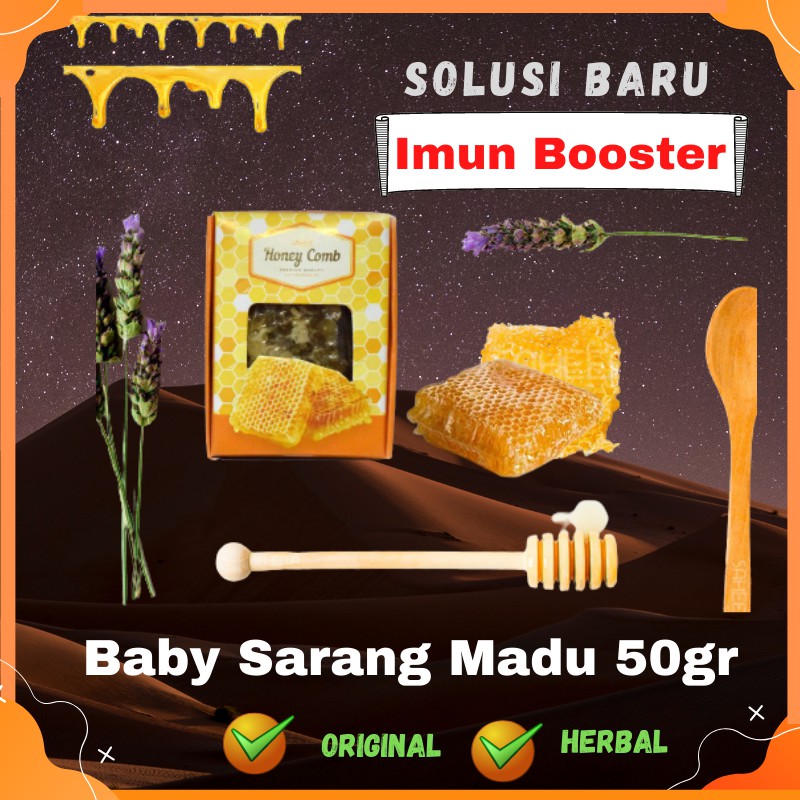 

NEW! Baby Sarang Madu Utuh Madu Sisir Saheela 50gr | Sarang Madu Lebah Asli ( Minimal order 3 pcs )