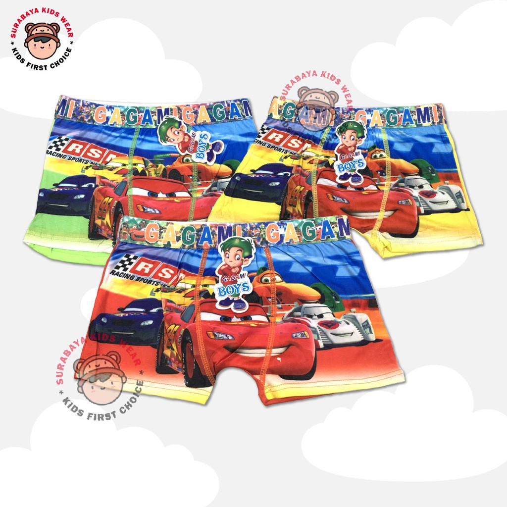 Boxer Anak Laki - Laki Motif Cars dan Super Hero Gagami