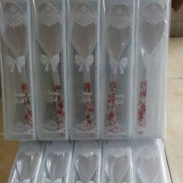 SOUVENIR PERNIKAHAN SENDOK MELAMIN KEMAS MIKA MOTIF / SOUVENIR SENDOK / SOUVENIR SENDOK
