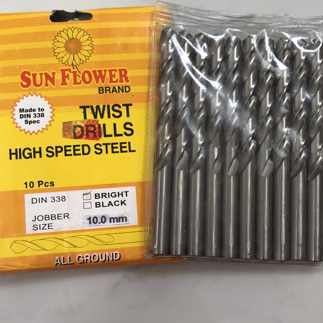 Mata Bor Besi SUN FLOWER 10mm - Hss Twist Drill Bit 10mm Bunga (1 pcs)