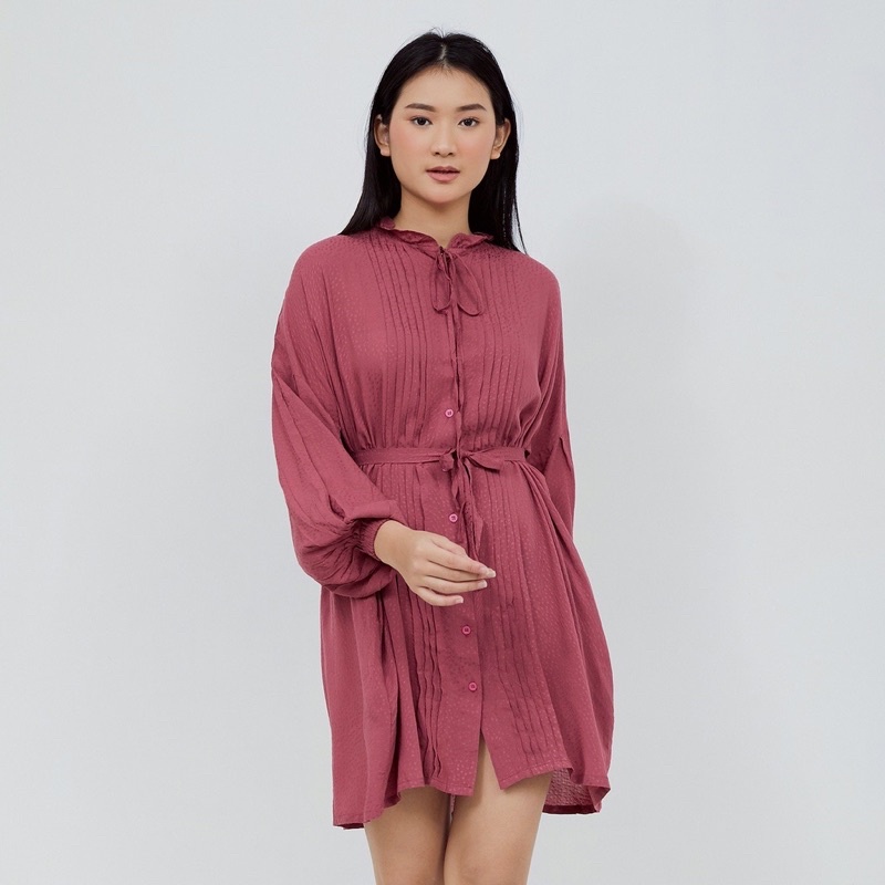 Preloved Nona Duke Dress Midi Rouge Pink