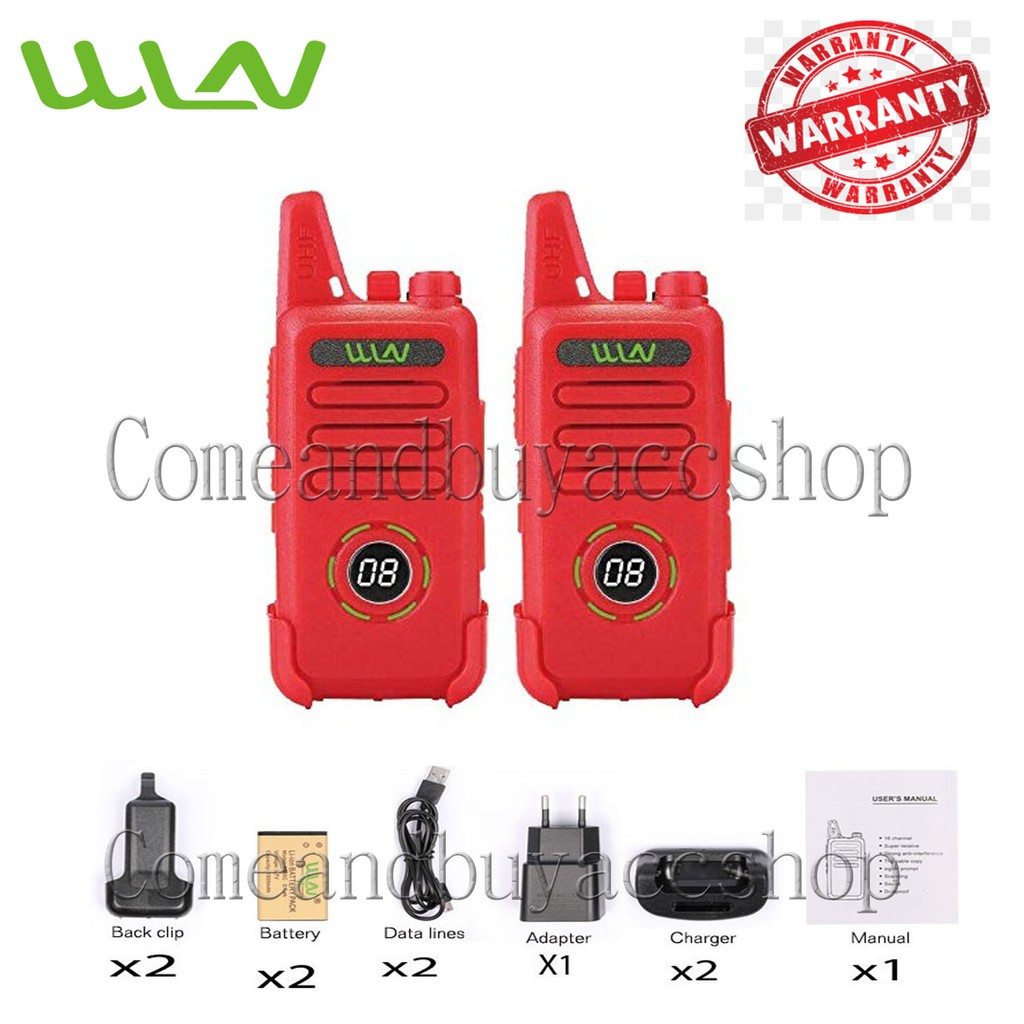 Walkie Talkie WLN HT Two-Way Radio KD-C1 (Dengan Layar Digital)-Merah