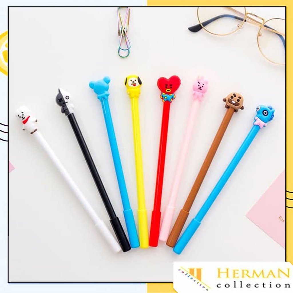 

Pulpen Cute Characters Black ink Gel Pen / Pena / Stationary / Import