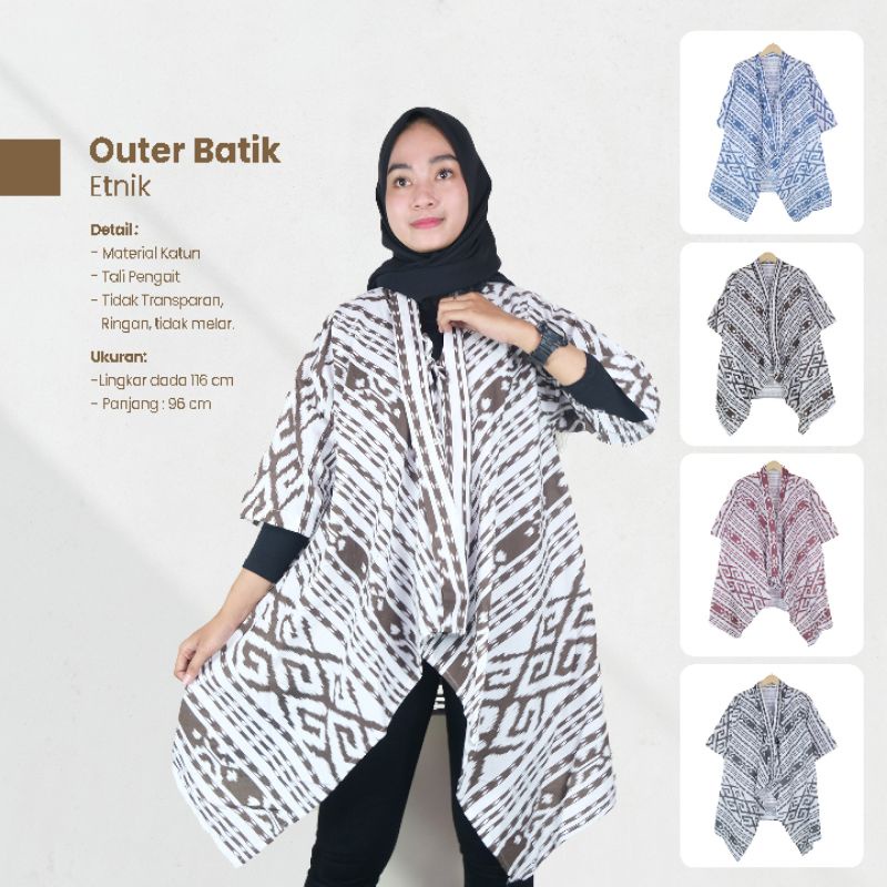 Outer Batik Wanita Motif Tenun Etnik - Naira Batik