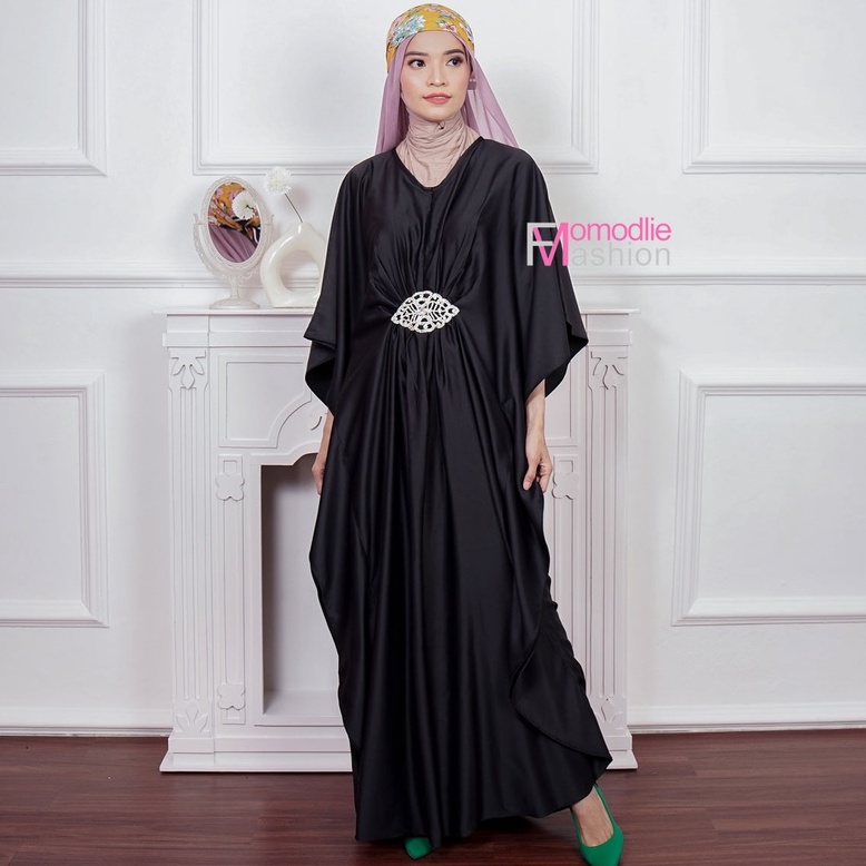 DRESS KONDANGAN SIMPLE WARNA HITAM, GAMIS REMAJA, GAMIS WANITA BAHAN SATIN MEWAH, GAMIS PREMIUM SIMP