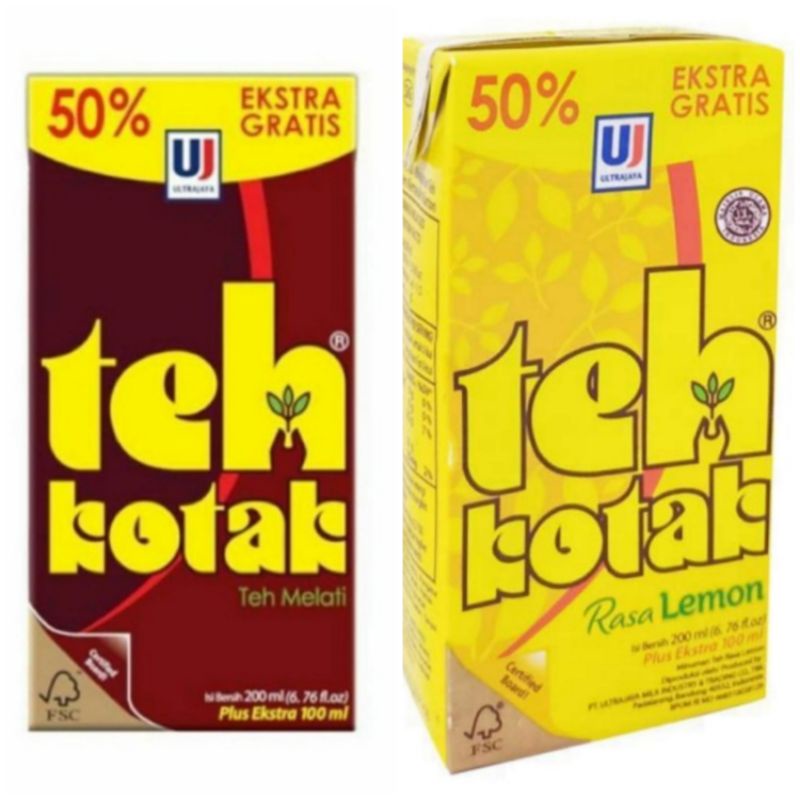 teh kotak rasa melati / jasmine dan rasa lemon 200 ml