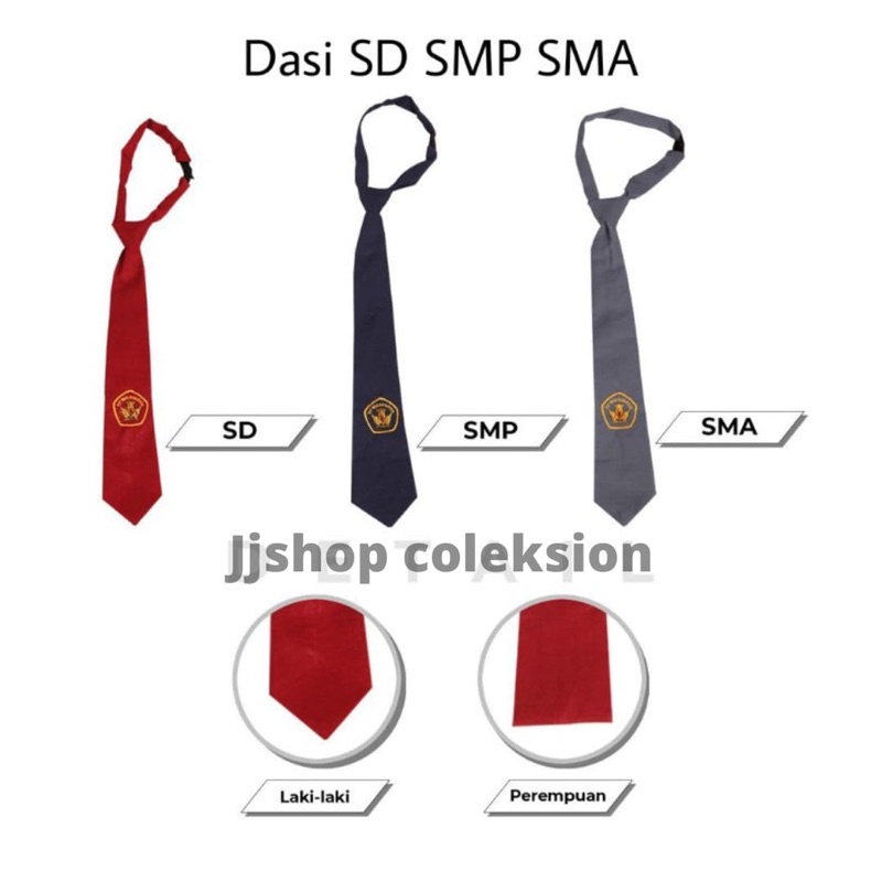 DASI SD SMP SMA SERAGAM SEKOLAH DASI SEKOLAH SD DASI SEKOLAH SMP DASI SEKOLAH SMA BORDIR ASI KARET