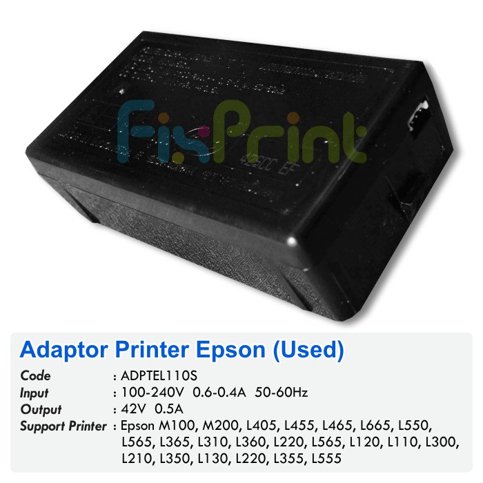 Adaptor Power Printer Epson L110 L120 L121 L210 L220 L300 L310 L350 L355 L360 L365 L380 L385 L405 L485 L550 L555 L565