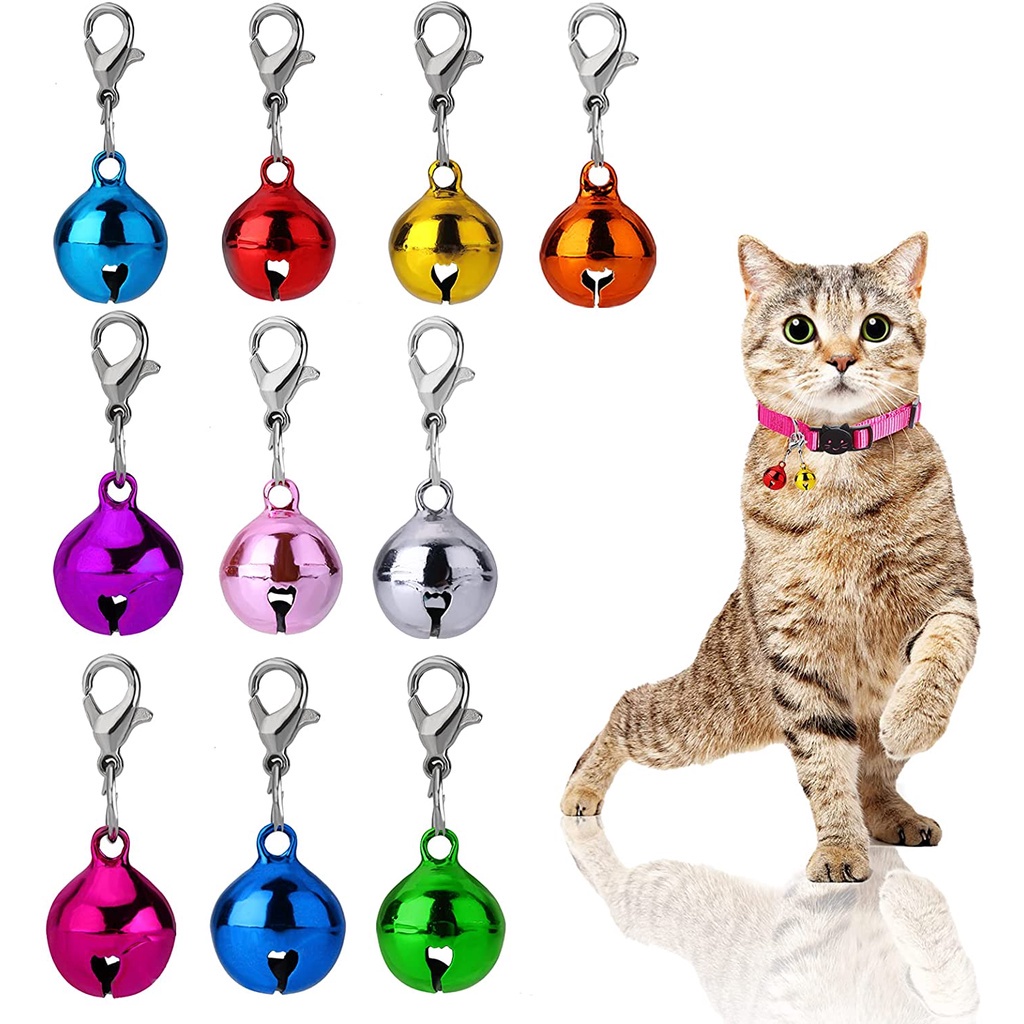 Kucing Anjing Kerah Lonceng Jingle Bell untuk Kucing Kerah Anjing Kerah Pesona Warna-warni Hewan Peliharaan Lonceng Kecil dengan Gesper Hewan Kerah Aksesoris Pesta Festival DIY Kerajinan Dekorasi