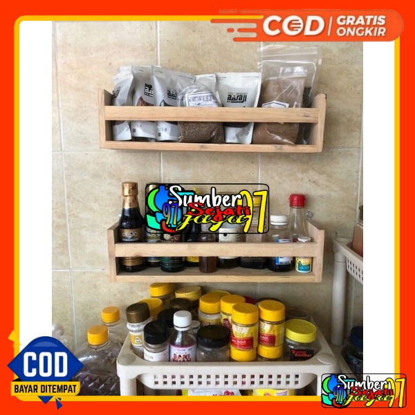 Rak Bumbu Dapur Wadah bumbu Kayu Jati Belanda
